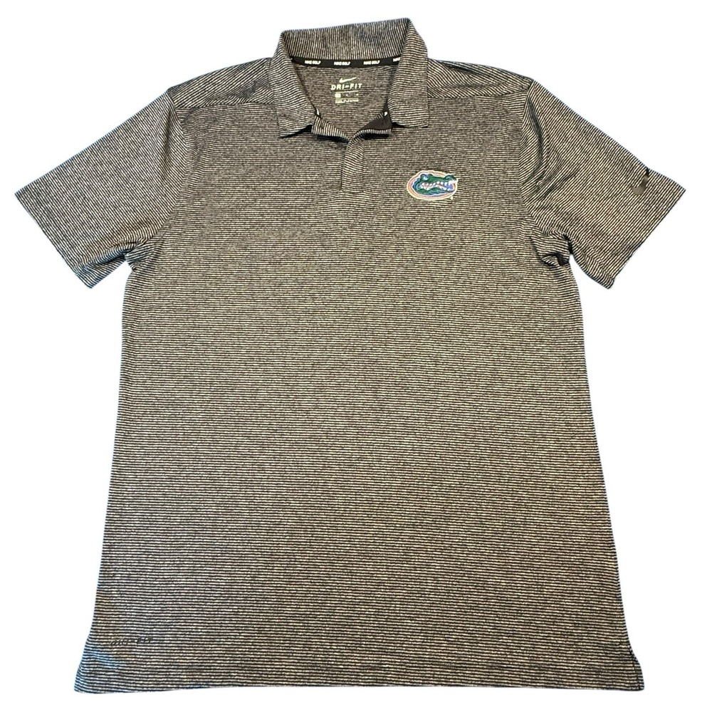 Nike Golf Men's Medium University Of Florida Gators Polo Gray/Black Stripes